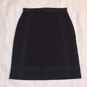Ann Taylor skirt in black with crochet detail.